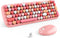 Wireless Keyboard and Mouse Combo, 2.4G USB Retro Typewriter Wireless Keyboard with Slim Noiseless Mouse