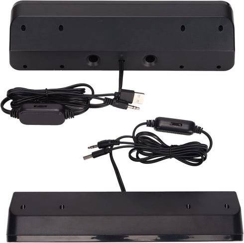 Wired HiFi Stereo Subwoofer Speaker, USB Powered, 3.5mm Plug, Portable Desktop Long Speaker for TV, Computer, Tablet.