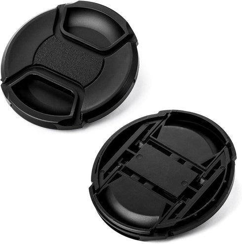 X-SweetDream 37mm 3 Pack Pinch Set Lens Cap Bundle, Universal Snap on Front Centre Lens Cover with Microfiber Lens