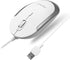 Macally Silent Wired Mouse, Slim & Compact USB Mouse for Apple Mac or Windows PC Laptop/Desktop (White)