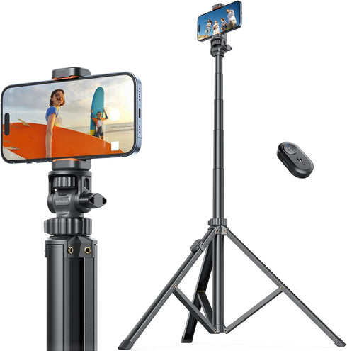 YUMAZLA 71''/180cm Extendable Phone Tripod Aluminum, Portable Stand for Video Recording, Travel Tripod