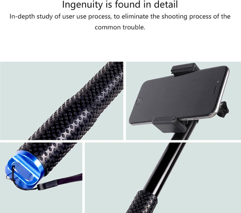 Zeizafa Extendable Camera Selfie Stick Monopod Extension Fits Most Action Cameras Invisible Selfie Stick