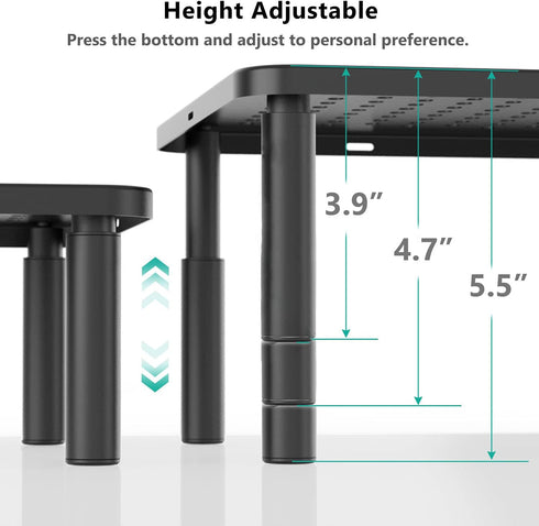 WALI Computer Monitor Stand for Desk, Adjustable Laptop Riser with Underneath Storage for Office, Home, School