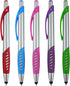 2 in 1 Capacitive Stylus & Ballpoint Pen - Comfort Grip for Any Touchscreen Device, Silver 5 Pack