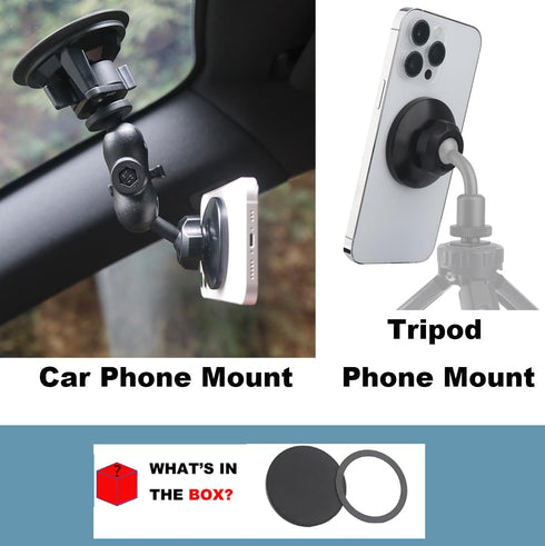 Rigdance 17mm (0.67") Magnetic Phone Mount Base for MagSafe Ball Socket, Phone Car Mount Accessory