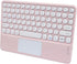 Wireless Keyboard with Touchpad, Ultra-Thin Rechargeable Bluetooth Mini Keyboard with Trackpad, Round Key for iPad