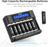 GRbatty 3400mWh 1.5V 1500 (8 Pack) Rechargeable Lithium AA Batteries with Charger, High Capacity, Cycles