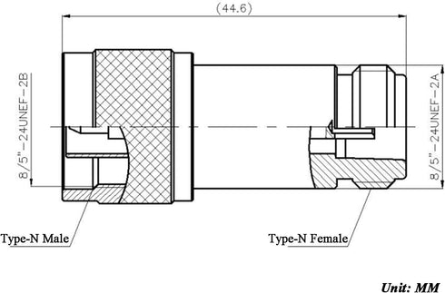 TOJOIN DC Block In-Line N Type Male to Female RF Coaxial Adapter, 50MHz-6000MHz, 0.4dB Insertion Loss, 2 PCS