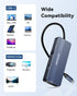 ANYOYO 8-in-1 3 4K +PD100W+Audio USB C Docking Station Dual HDMI Monitor Adapter USB C HUB Monitors Adapter with HDMI