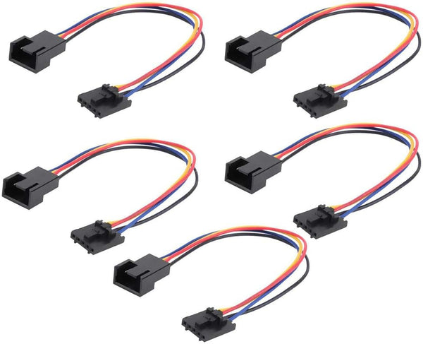 Wixine 5Pcs 5Pin to 4Pin Fan Connector Adapter, Converter Extension Cable Wire