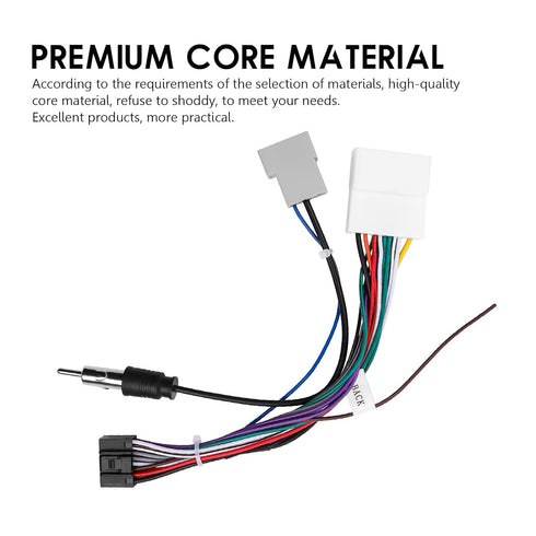 20072013, 16-Pin Car Stereo Wiring Harness for Nissan Altima, Rogue, Murano, Qashqai, Sentra Plug & Play Cable