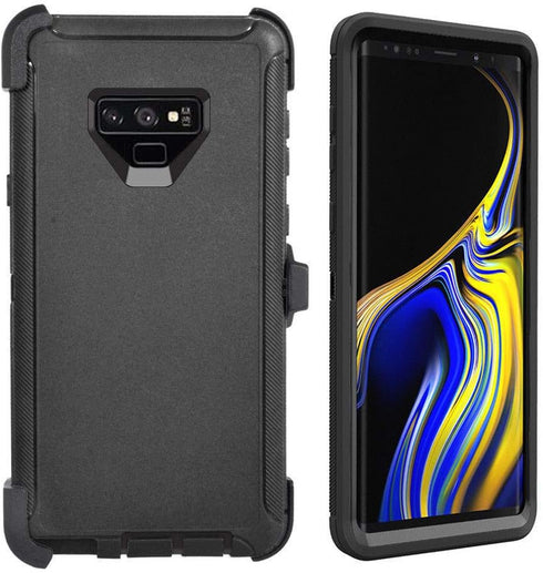 Defender Case for Samsung Galaxy Note 9 | Tough Rugged TPU Hybrid Hard Shell Case for Drop Protection | Black, No