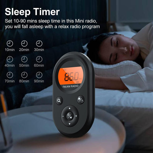 AM FM Portable Radio, Personal Pocket Radio Rechargeable with Best Reception, Long Battery Life, Small Digital