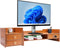 QUSKLISU Computer Monitor Stand, Computer Rack with Drawers, Two top Platforms Desk Organizer