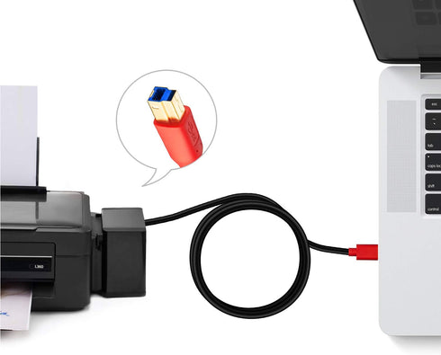 3.0 1.5Ft, (0.5M/1.5Ft) Tan QY USB Cable A Male to B Male Type A to B Male Compatible with Hard Disk