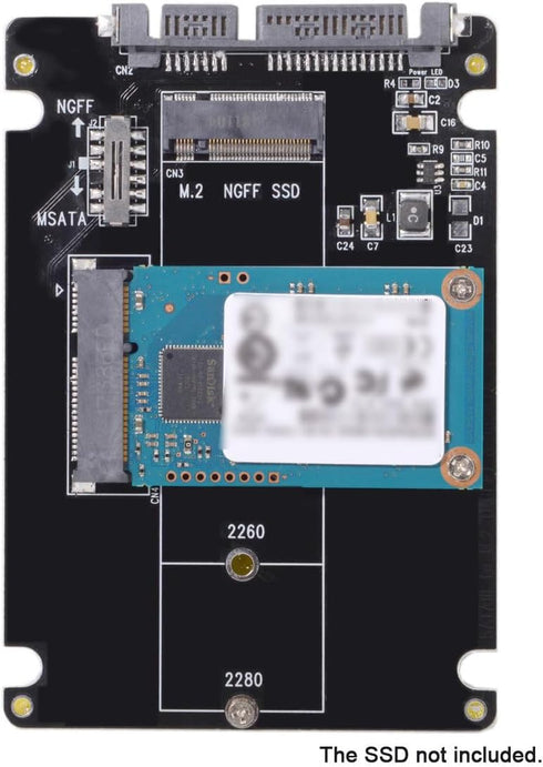 Cablecc M.2 NGFF B-Key & mSATA SSD to SATA 3.0 Adapter Converter Case with Switch