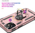 Yiakeng iPhone 12/12 Pro Case with Screen Protector, Military Grade Protective Case with Ring (Rose Gold)