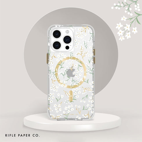 Rifle Paper Co. iPhone 15 Pro Max Case, Cute Floral Pattern, Compatible with MagSafe, 12ft Drop Protection