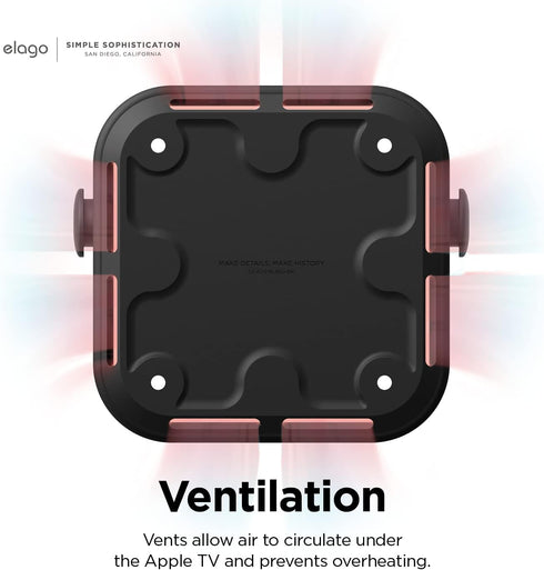 elago Apple TV Mount 4K 3rd Generation - Compatible with 2022 Apple TV, 3 Mount Options, Prevents Overheating