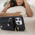 iPhone 12 Pro Max Case with Card Holder and Strap, Zipper Pocket, Crossbody Lanyard Strap, Cute Phone Wallet Case for