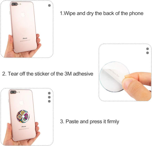 Bonoma 3 Pack 360 Cell Phone Ring Holder Stand, Colorful Mandala Rotation Universal Smartphone Ring Grip Stand