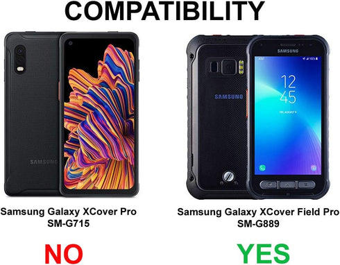 Slim Rugged Case for Samsung Galaxy XCover FieldPro SM-G889 - Protective with Built-in Kickstand (Red)