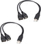 Dual USB Female Jack Y Splitter Charger Cable (2 Pack) - USB 2.0 Adapter for Laptop, Tablet, Smartphone Data & Charging.