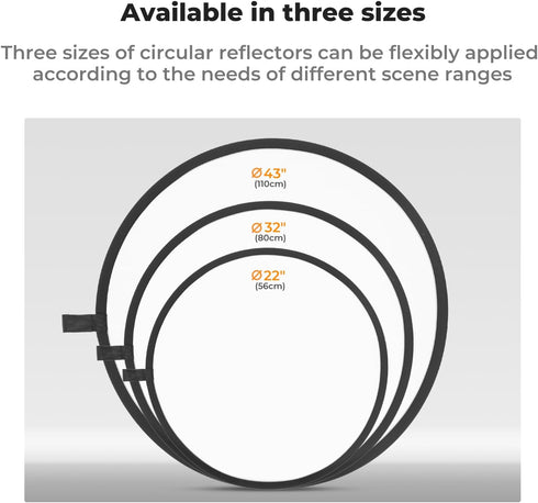 K&F CONCEPT 5-in-1 22" (56cm) Light Reflector Photography Diffuser Collapsible Portable for Studio and Outdoor Lighting