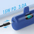 Small Portable Charger for iPhone, Upgraded 5000mAh PD Fast Charging Power Bank, Mini Plug-in Battery Pack
