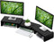 TAVR Dual Monitor Stand Riser for 2 Monitors, Adjustable Length and Angle, 3 Shelf, Black