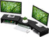 TAVR Dual Monitor Stand Riser for 2 Monitors, Adjustable Length and Angle, 3 Shelf, Black