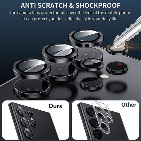 Galaxy S24 Ultra Camera Lens Protector, Scratch-Resistant HD Clarity Ultra-Thin 9H Tempered Glass, 2 Set, Silver