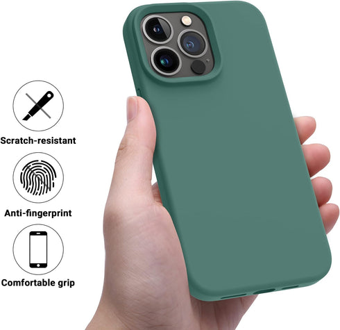 OTOFLY iPhone 14 Pro Case, Silicone Shockproof Slim Thin Phone Case, 6.1 inch, Pine Green