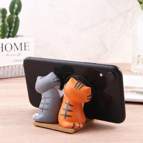 Cute Cat Smartphone Holder Stand, Cartoon Animal Phone Desk Holder, Decorative Home Ornaments for Birthday Gifts