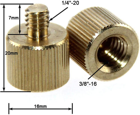 CAMVATE Tripod Thread Reducer Adapter 3/8" -16 Female to 1/4"-20 Male (2 Pieces) - 1233