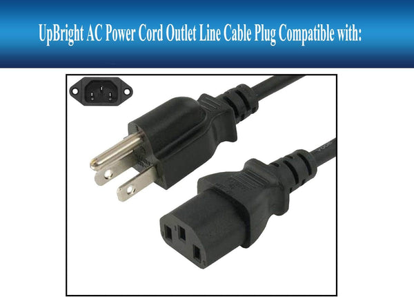 UpBright 3-Prong AC Power Cord Compatible with Monster Rockin' Roller 270 RR270 MNRR270 MCRR270PA 270X Wireless Speaker