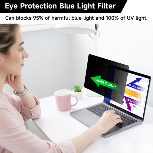 16 Inch 16:10 16" 1920x1200 Laptop Privacy Screen Filter, Anti Blue Light Glare & Anti Scratch Computer Privacy Shield