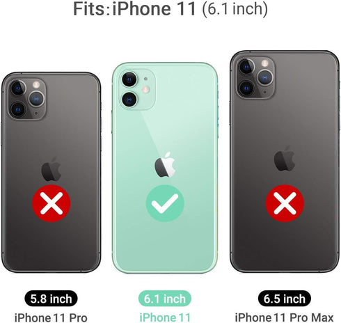 ULAK Compatible with iPhone 11 Wallet Case with Card Holder, PU Leather Flip Cover with Kickstand Magnetic Closure, TPU