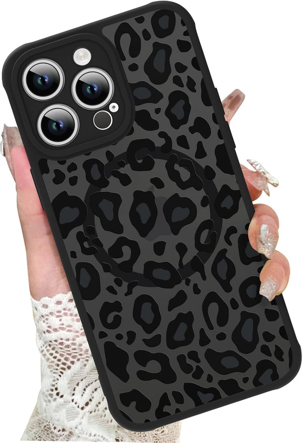 KANGHAR Case for iPhone 14 Pro, Compatible with Magsafe, Leopard Printed Pattern Cute Cheetah