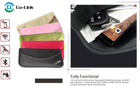 Co-link Black Cell Phone Anti-tracking Anti-spying GPS Rfid Signal Blocker Pouch Case Bag