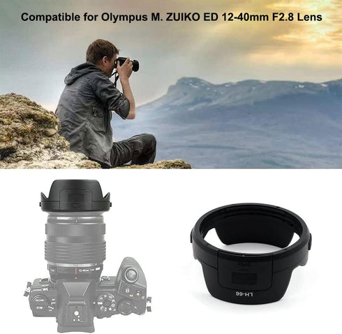 LH-66 Camera Mount Lens Hood for Olympus M. ZUIKO ED 12-40mm F2.8 DSLR Lens