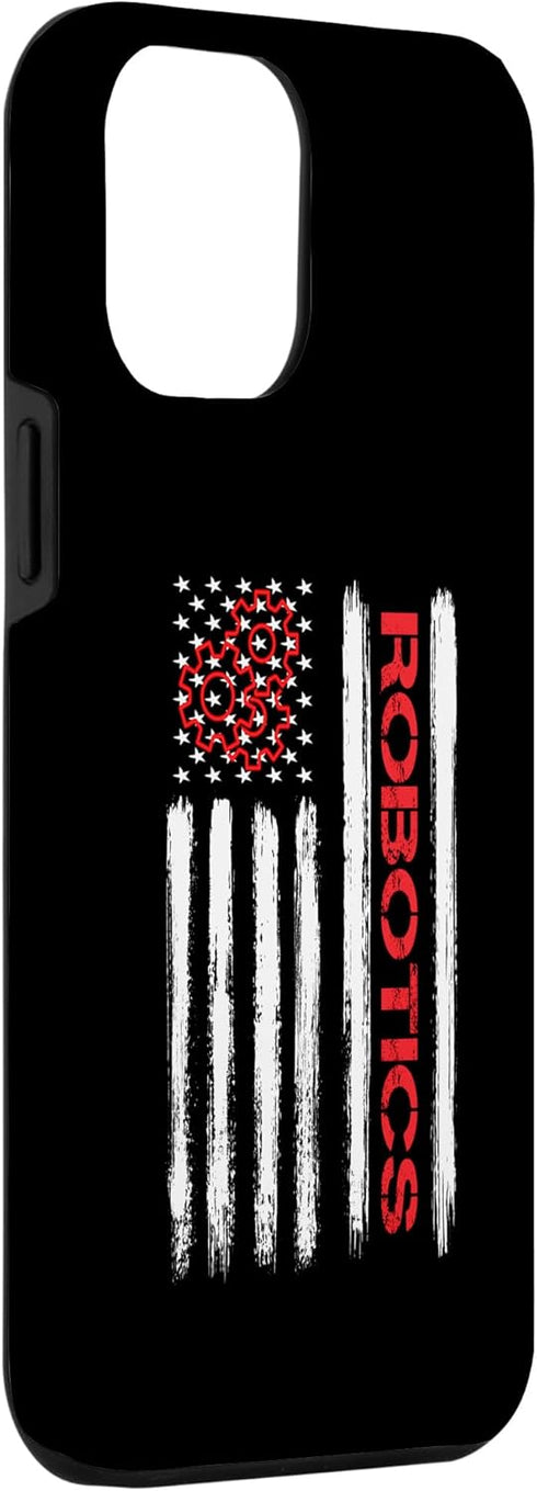 iPhone 14 Plus Robotics American Flag Engineer Gear Robot Case