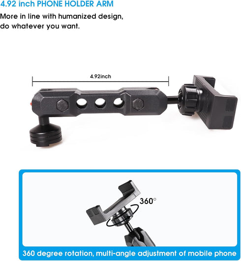 Dash Phone Mount Holder for Ford Bronco Accessories 2021-2024, 2 Door & 4 Door, Black