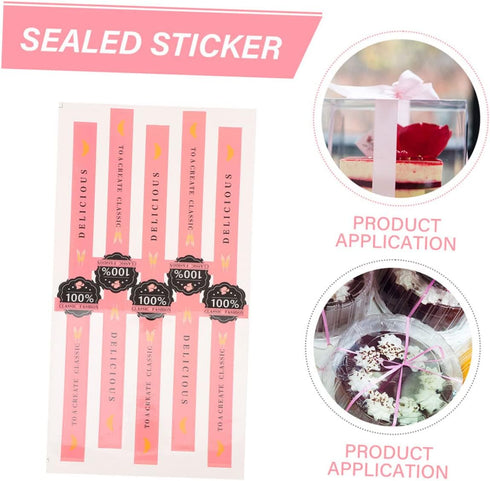 100pcs Self Adhesive Paper Sealing Stickers for Packaging, Pastry Seal Strip for Handmade Craft Art, Food Retail Sticker