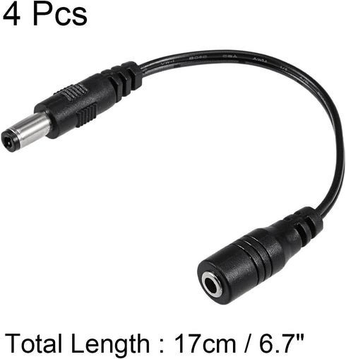 uxcell 16cm Female to Male DC Power Extension Cable Connector for CCTV Security Camera, 4pcs
