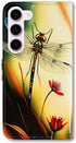 Bcov Colorful Dragonfly Style Leather Flip Wallet Case for Samsung Galaxy S24, Kickstand with Card Slot Holder