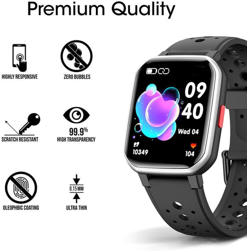 6 Pack Compatible with DIGEEHOT H79 1.4” Smart Watch Screen Protector Film for MgaoLo H79 1.54 Inch Kids Smartwatch Screen Protectors Foils Screen Cover Crystal Clear HD Anti-Scratch