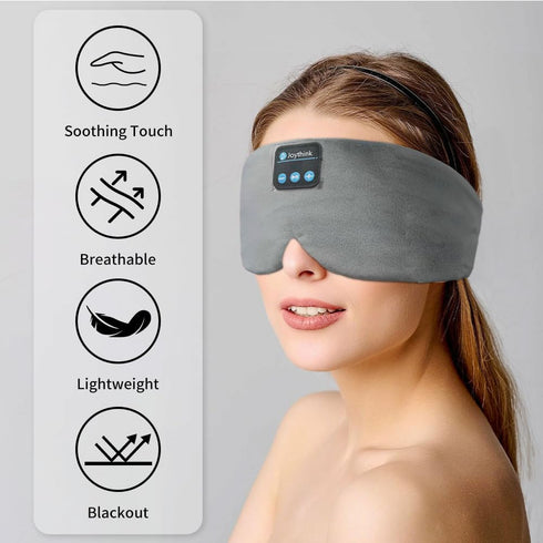 Sleep Headphones Wireless Eye Mask Wireless Headband Headphones for Sleeping with Adjustable Speaker Wireless Earbuds Side Sleeper Travel Meditation Music Mask,Grey
