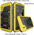Beasyjoy iPhone X Case, Heavy Duty Metal Cover with Screen, Waterproof Shockproof, Military Grade Protection, Yellow,