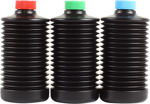 eTone 3X 1000ml Collapsible Darkroom Chemical Storage Bottles, Foldable Liquid Container for Photo Developing